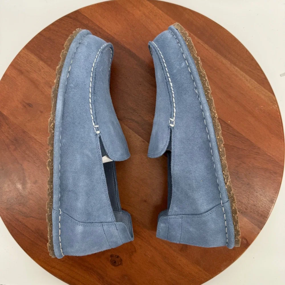Birkenstock Utti Slip On Elemental Blue Suede Loafers 1027323 Men EU 43/US 10
